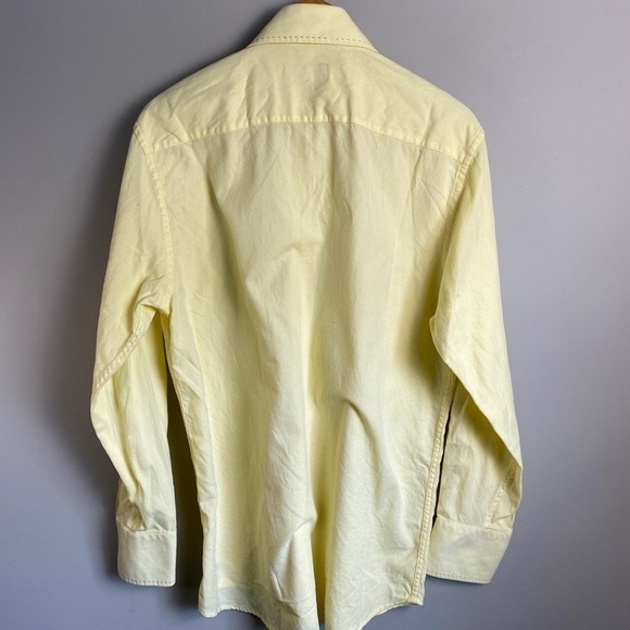 Daniel Hechter Paris Men's Yellow Button Up Long Sleeve Dress Shirt Size Large - Picture 6 of 12